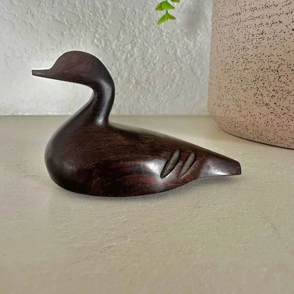Vintage iron wood wooden duck